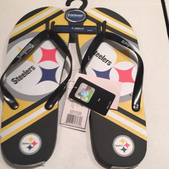 steelers flip flops